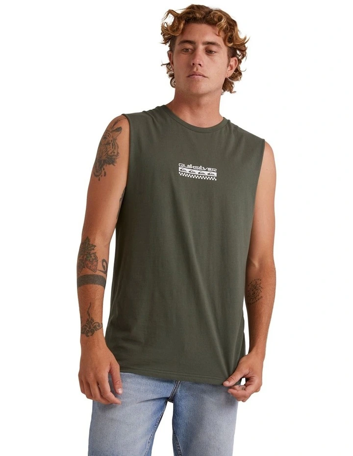 Omni Check Turn Sleeveless Muscle T-shirt in Climbing Ivy