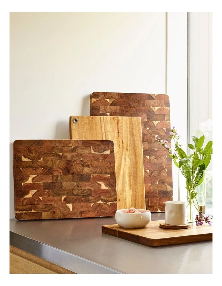 Acacia End Grain Cutting Board 50x35x3cm in Natural