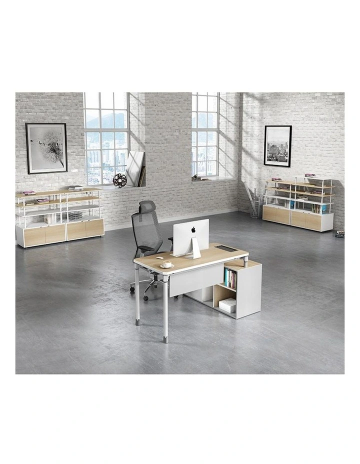 Raven Single Workstation 160-180/100cm Natural White