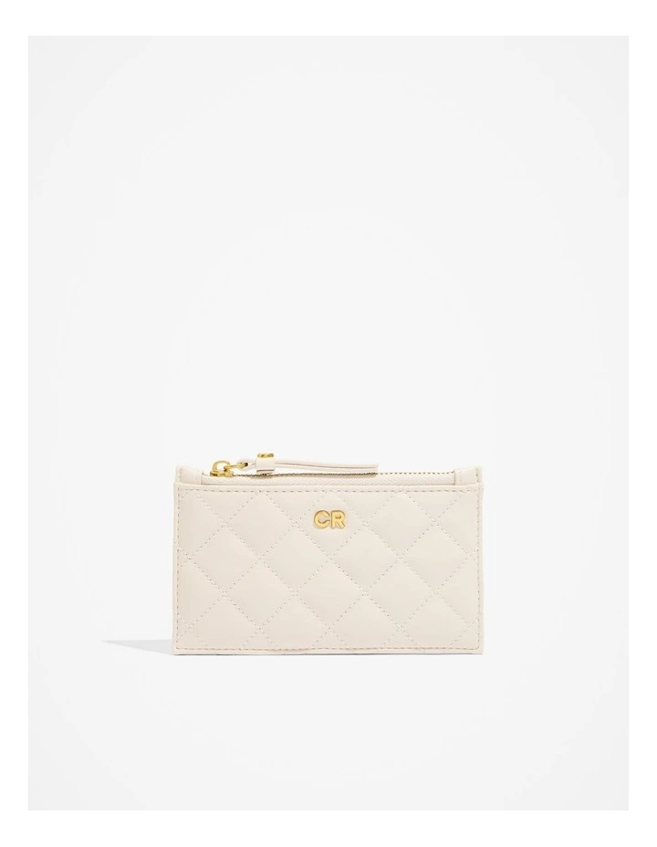 Quilted Credit Card Purse in Oyster
