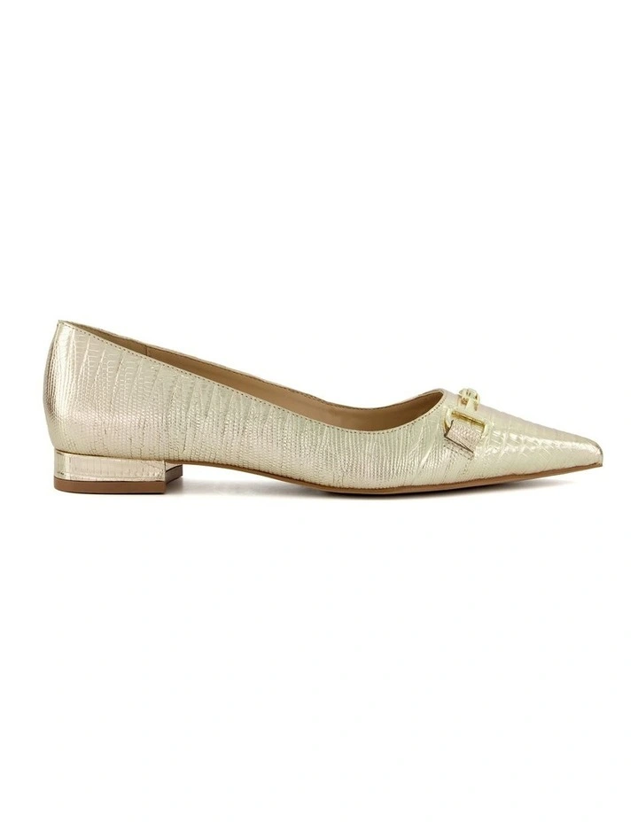 Haydenne Pointed Ballet Flat in Gold