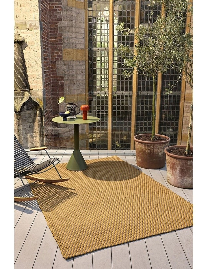 Lace Outdoor Rug 497217 in Mustard
