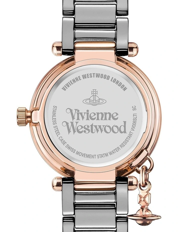 Kensington Stainless Steel Watch in Titanium/Rose Gold