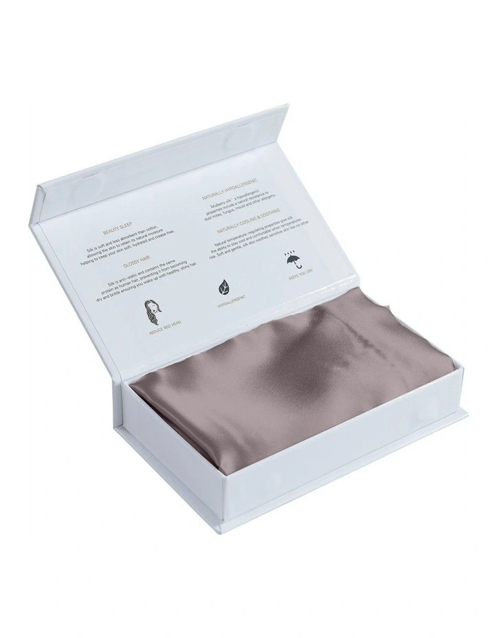 Mulberry Soft Silk Hypoallergenic Pillowcase Twin Pack 51x76cm in Charcoal