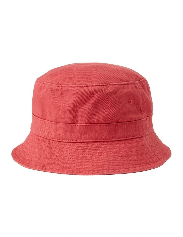 Cotton Chino Bucket Hat in Red