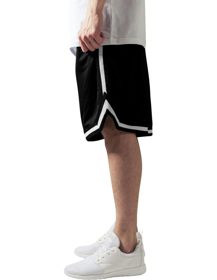 Stripes Mesh Short in Black/White