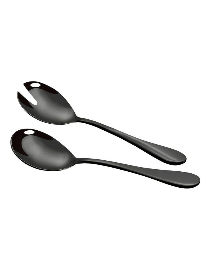 Albany Onyx Salad Fork & Spoon 2 Piece Set in Black