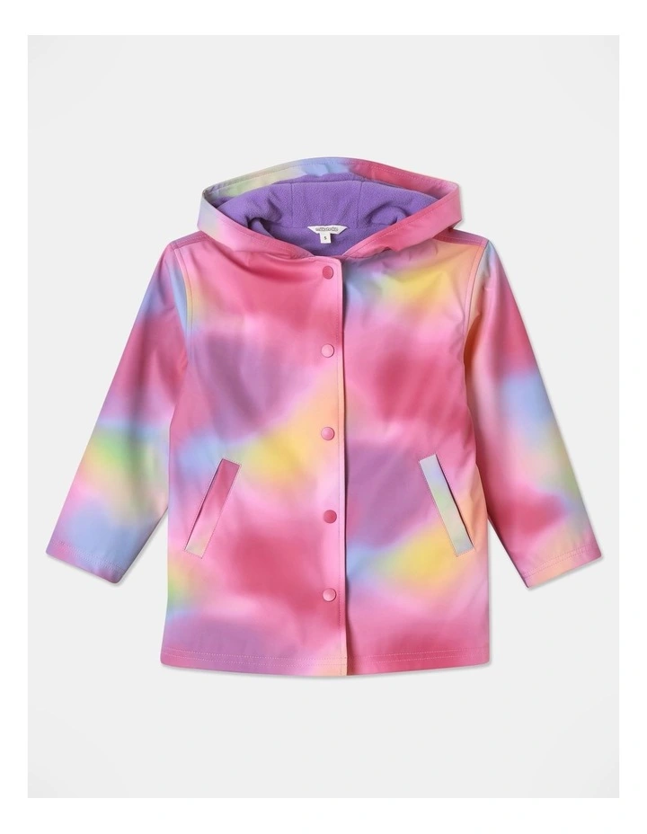 Rainbow Cloud Hooded PU Raincoat in Rainbow