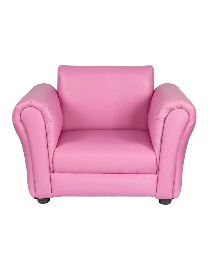 Kids Couch Sofa Chair with Footstool in Pink