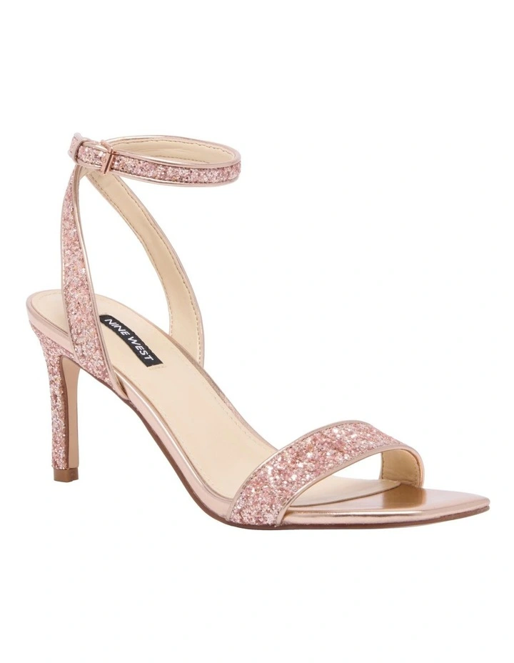 Handle Glitter Sandal In Rose