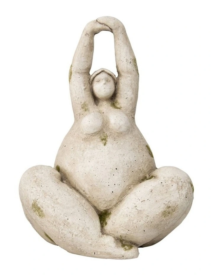 Yoga Pose Garden Statue in Stone/Green