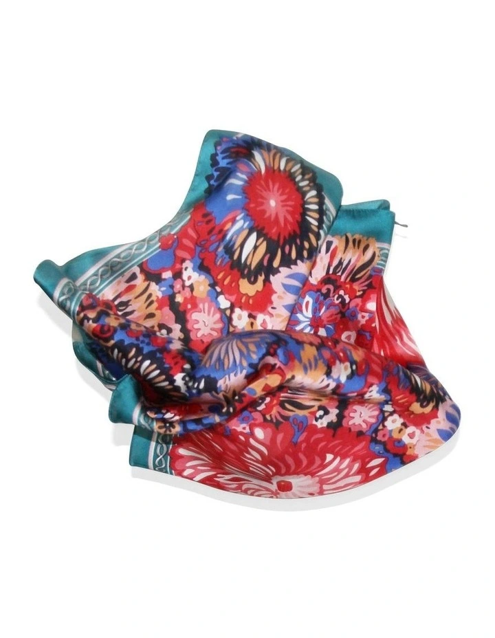 Blossom Hair Scarf in Red/Green