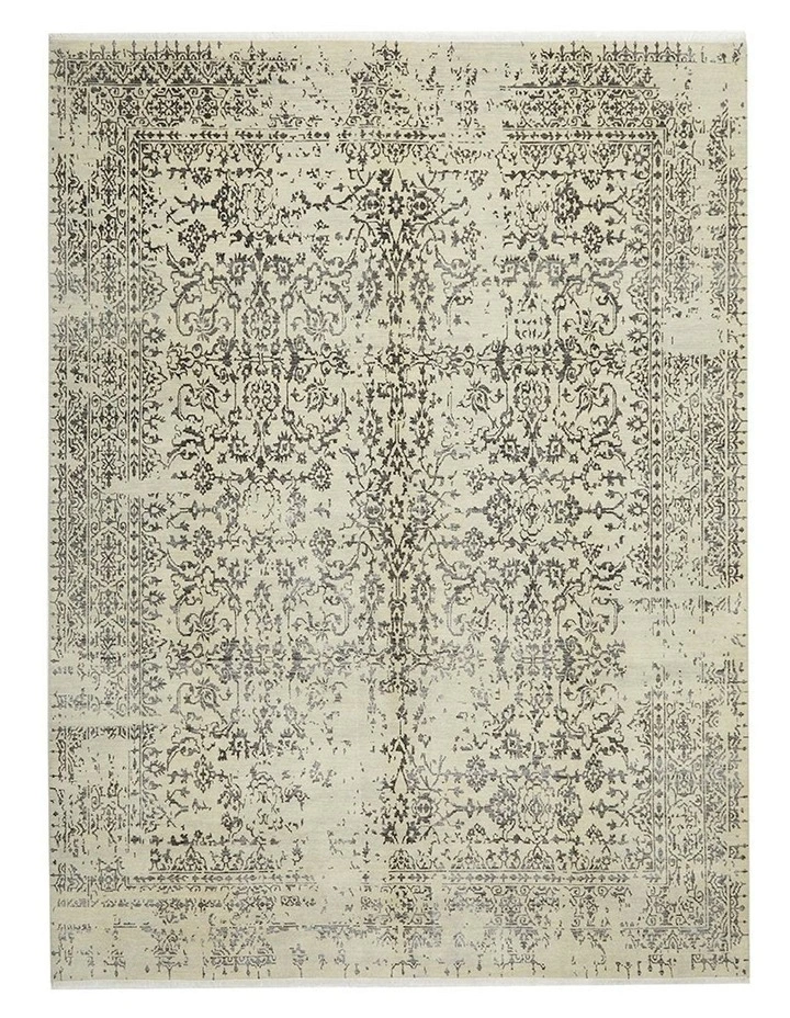 Fine Hand Knotted Wool Silver Rug 368X275cm