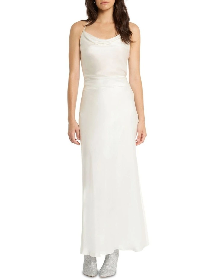 Escaped Love Silk Skirt in White
