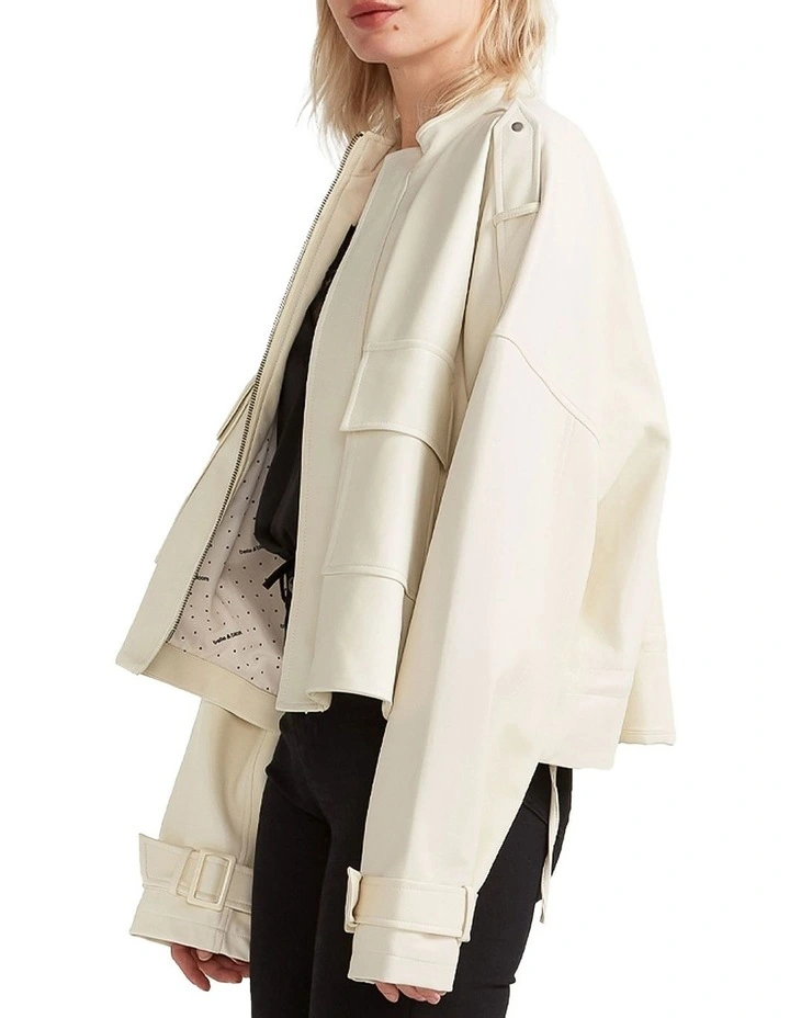 Reload Draped Leather Look Jacket