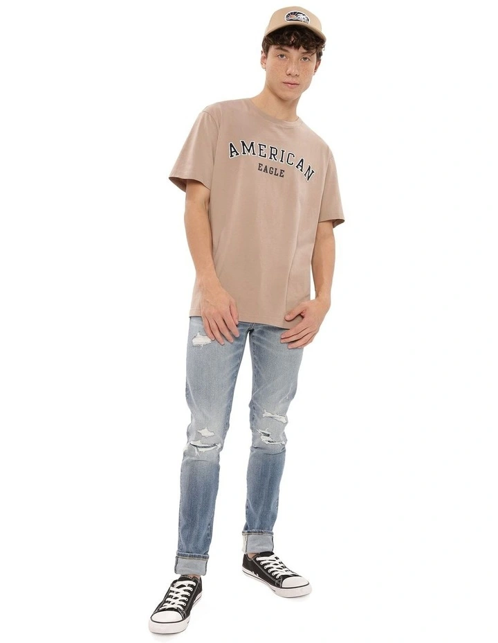 Super Soft Logo Graphic T-shirt in Khaki