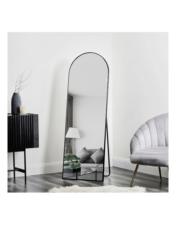 Cindy Arched Standing Full Length Mirror 165cm Black