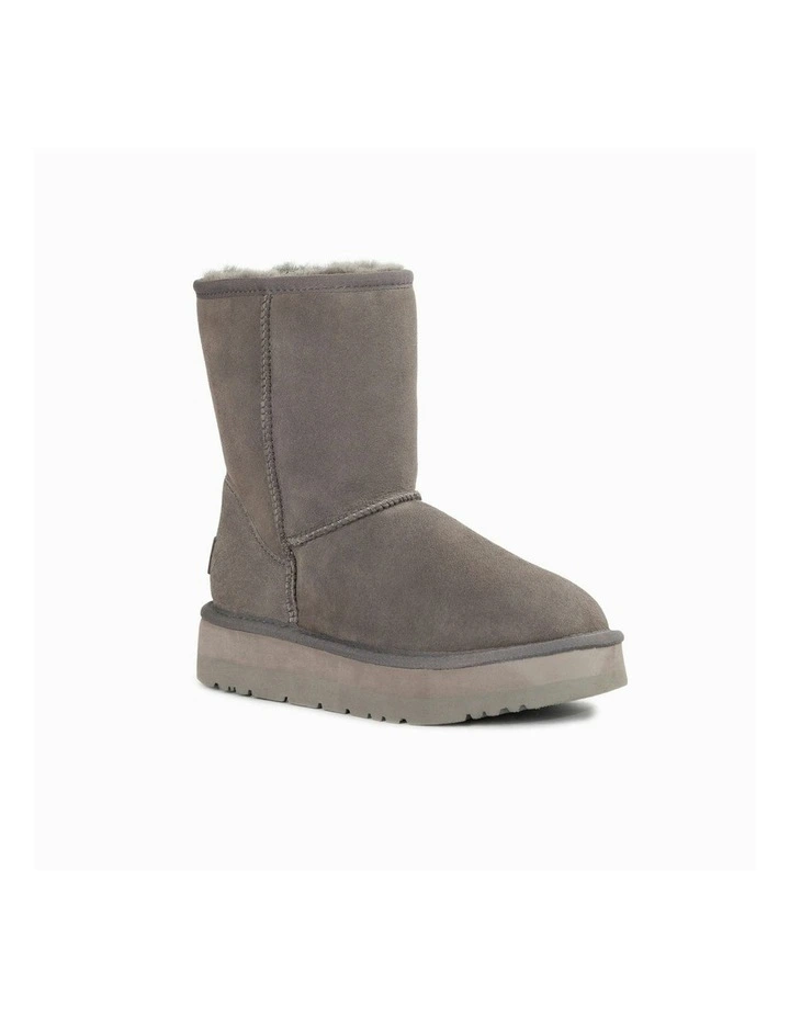 Classic Platform Water Resistant Short Boots in Grey