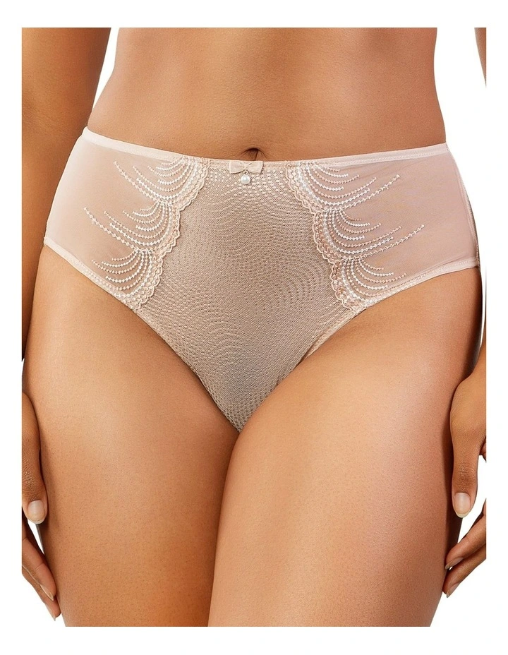 Pearl French Cut High Waist Brief in Cameo Rose