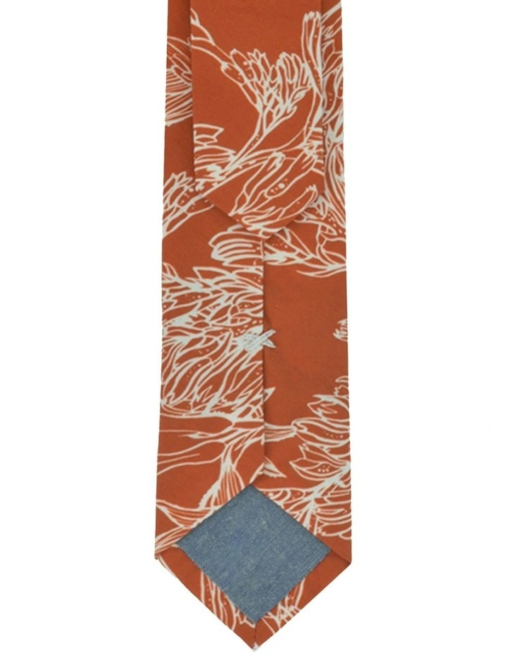 Kangaroo Paw Cotton Tie in Burnt Orange