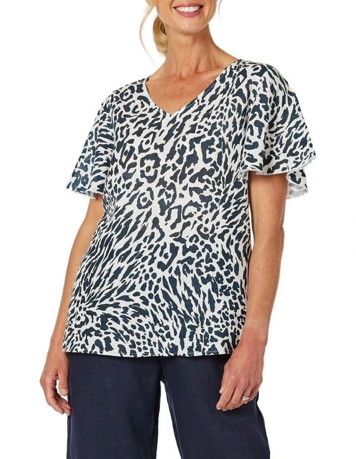 Cape Cod Print Top in Animal