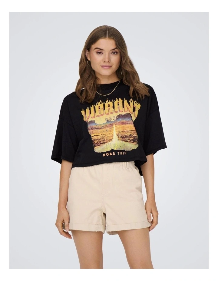 Luna Boxy Crop Top in Black