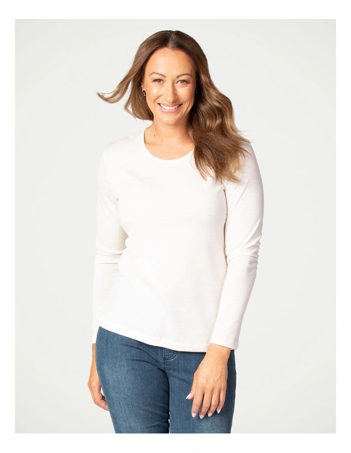 Hedrena Classic Long Sleeve Tee in Vanilla