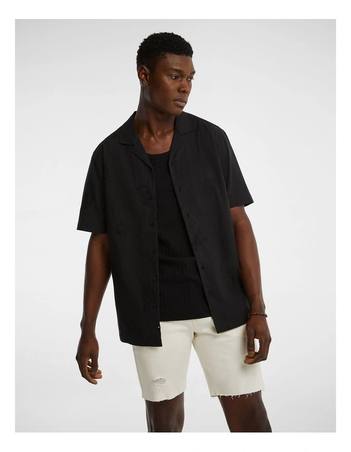 Tulum Embroidered Shirt in Black