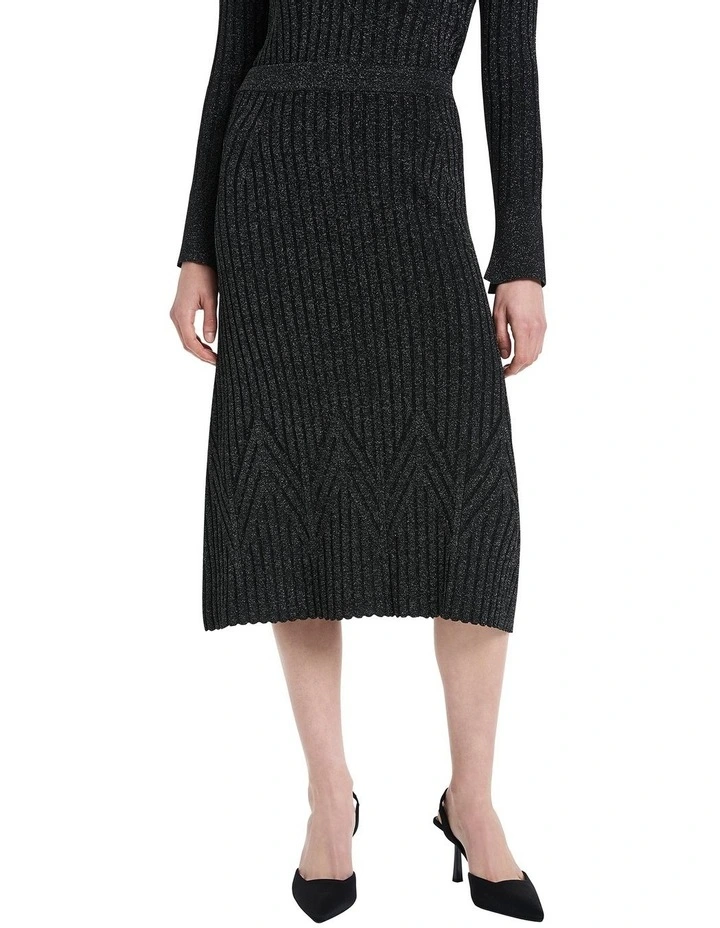 Shellee Knit Skirt in Black