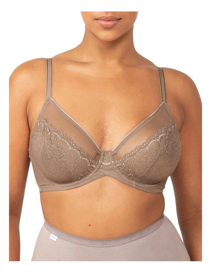Sheer Minimiser Bra in Mocca