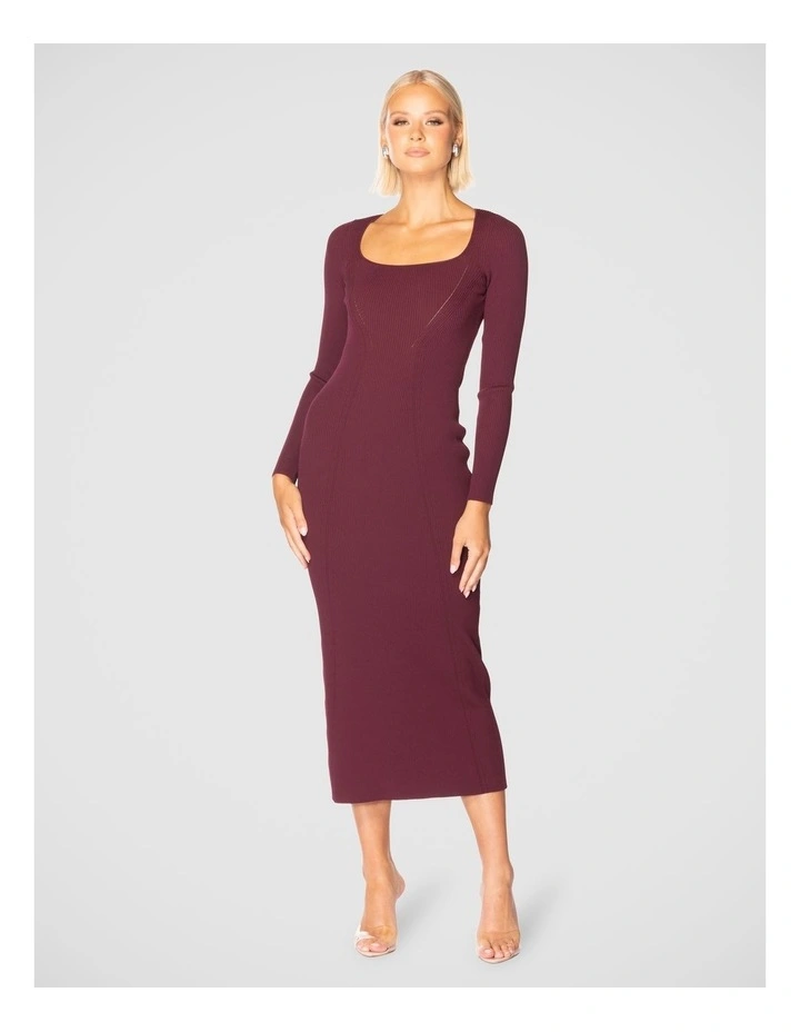 Guisepina Knit Dress in Burgundy