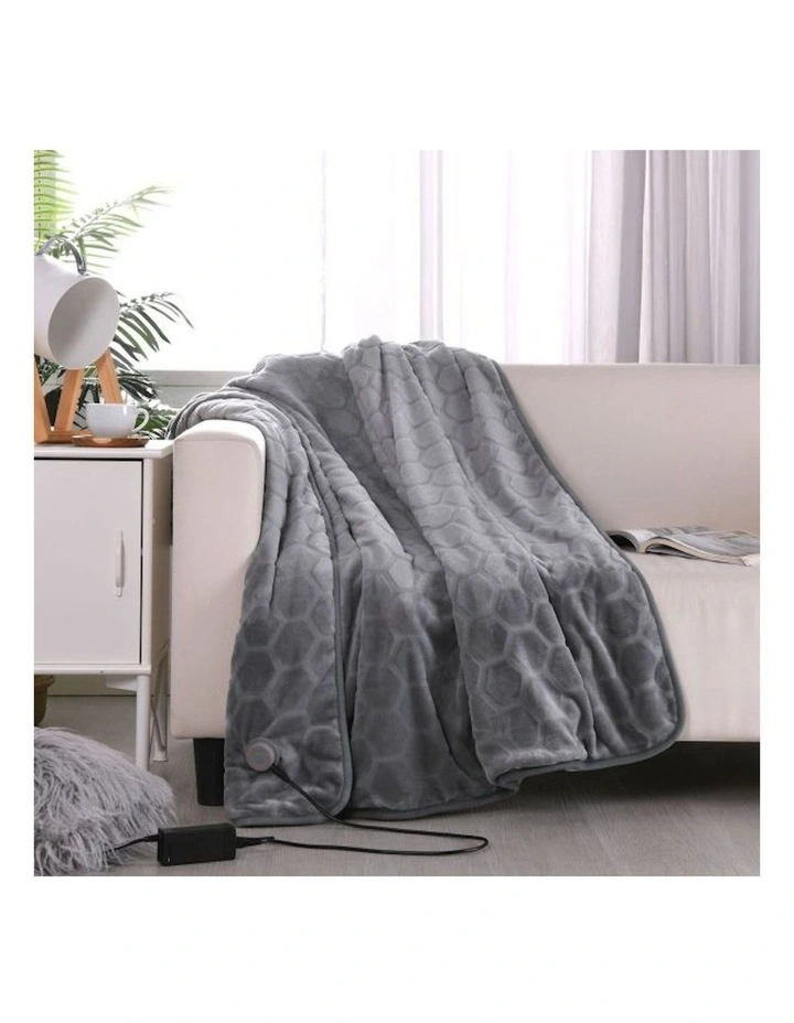 Graphene Heated Throw Electric Blanket in Grey