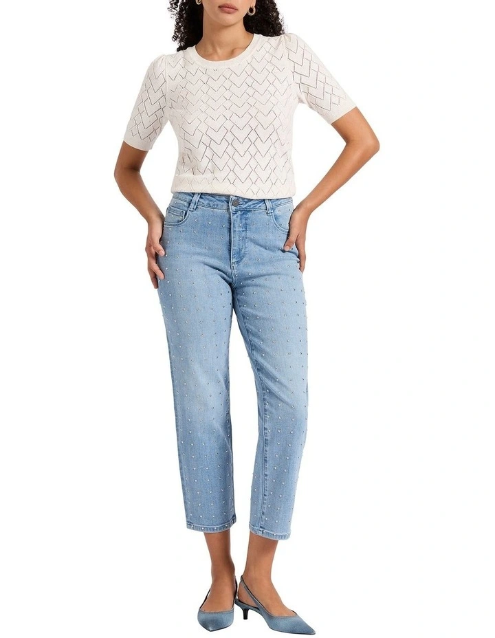 Eden Cotton Speckle Knit in White