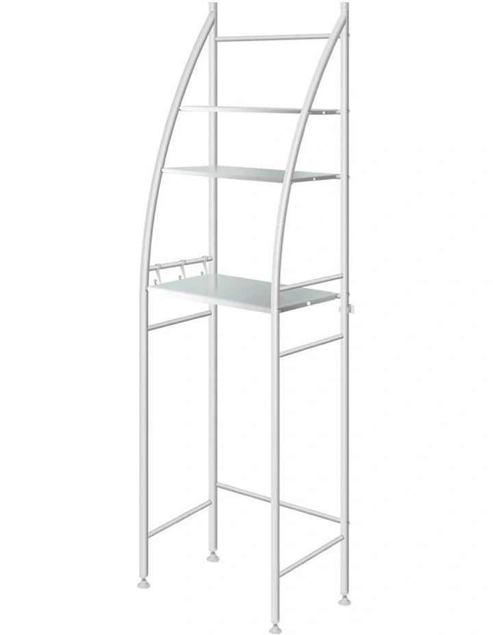 3 Tier Over Toilet Storage Shelf Rack Stand in White