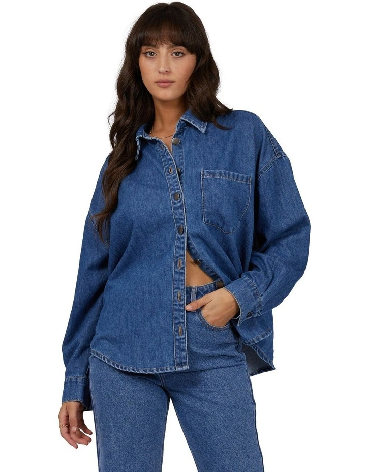 Maci Denim Shirt in Heritage Blue