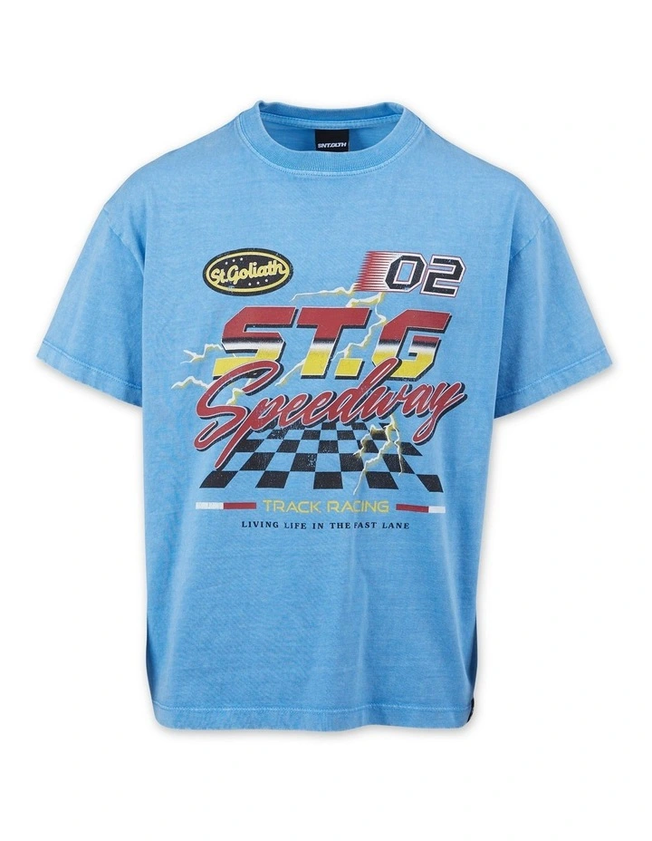 Speedway Tee (3-7 Years) in Blue