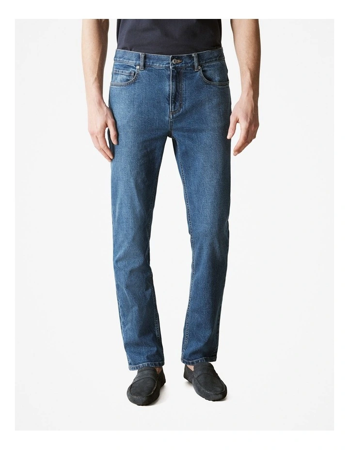 Relaxed Fit Mid Wash Jean in Indigo Blue