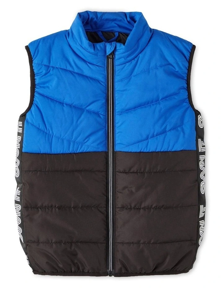 My Lane Band Vest in Lapis Blue