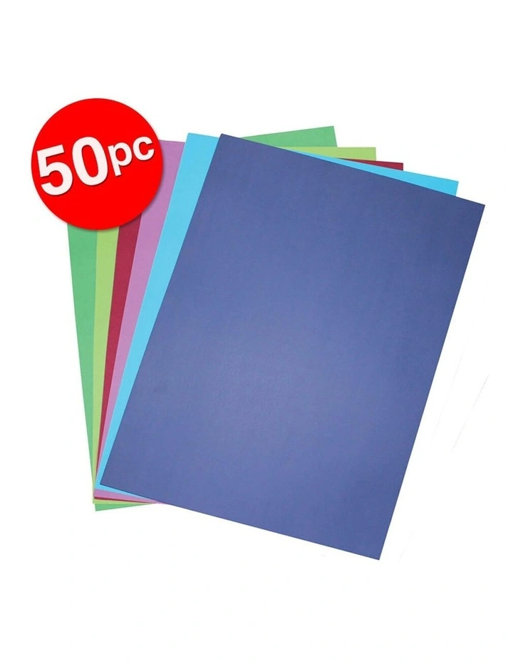 50 Pack A3 Board 200GSM Cool Art/Craft School Paper Assorted Colours