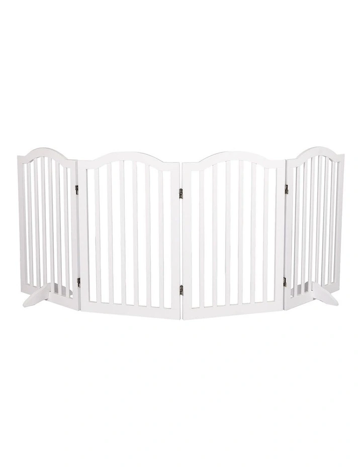 Wooden Pet Gate 4 Panels in White