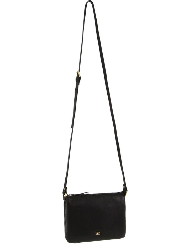Leather Sleek Crossbody Bag in Black