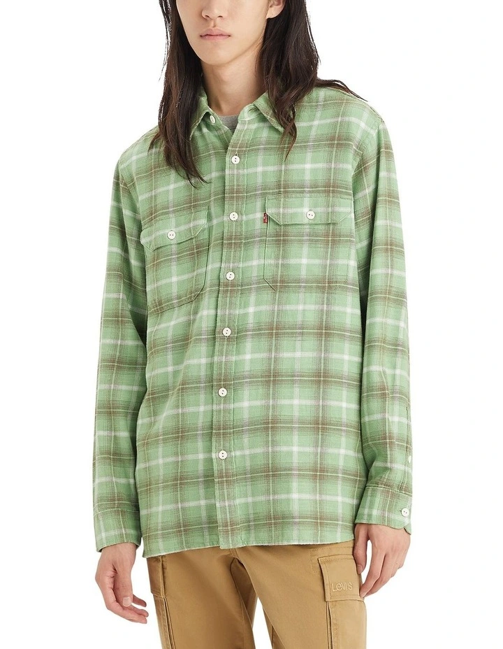 Jackson Worker Overshirt in Argus Plaid Fog