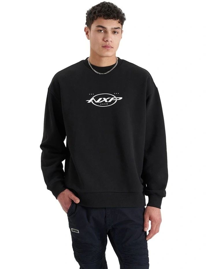 Tracery Heavy Relaxed Sweater in Black