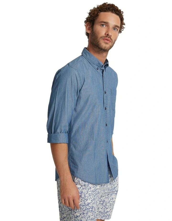 Portland Chambray Shirt in Blue