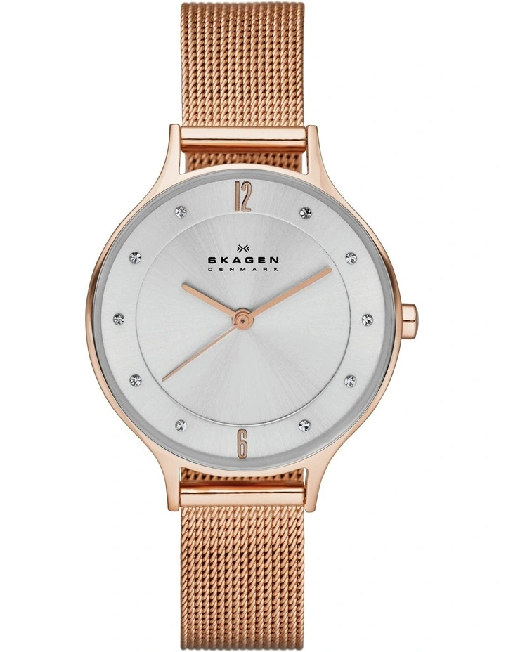Rose Gold Tone Steel Mesh Watch