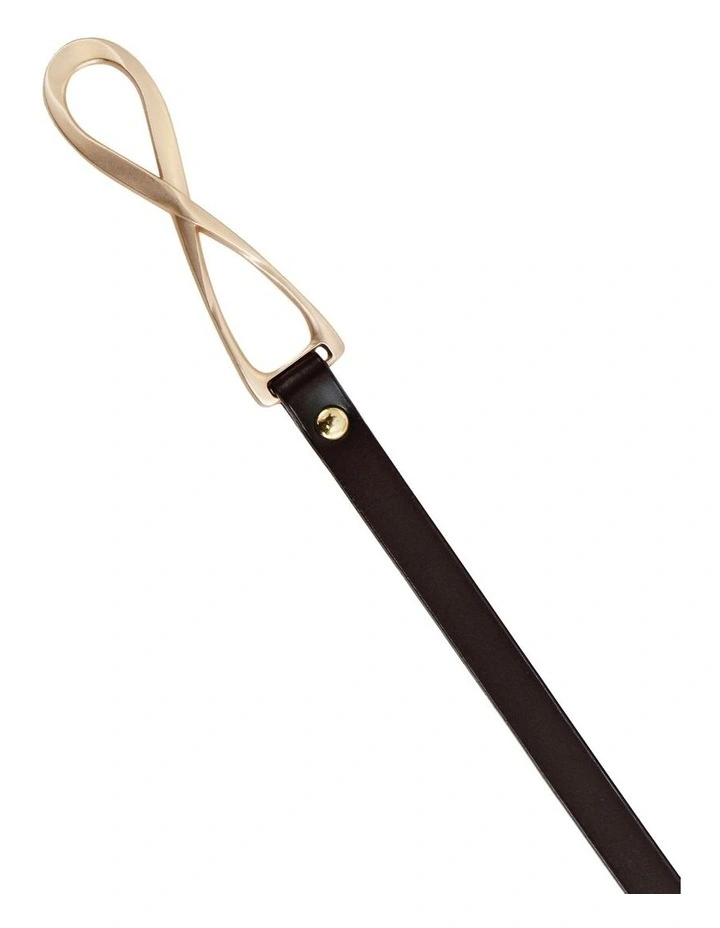 London Mood Leather Tie Belt in Black