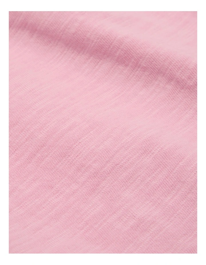Organically Grown Cotton Broderie Frill T-shirt in Rose