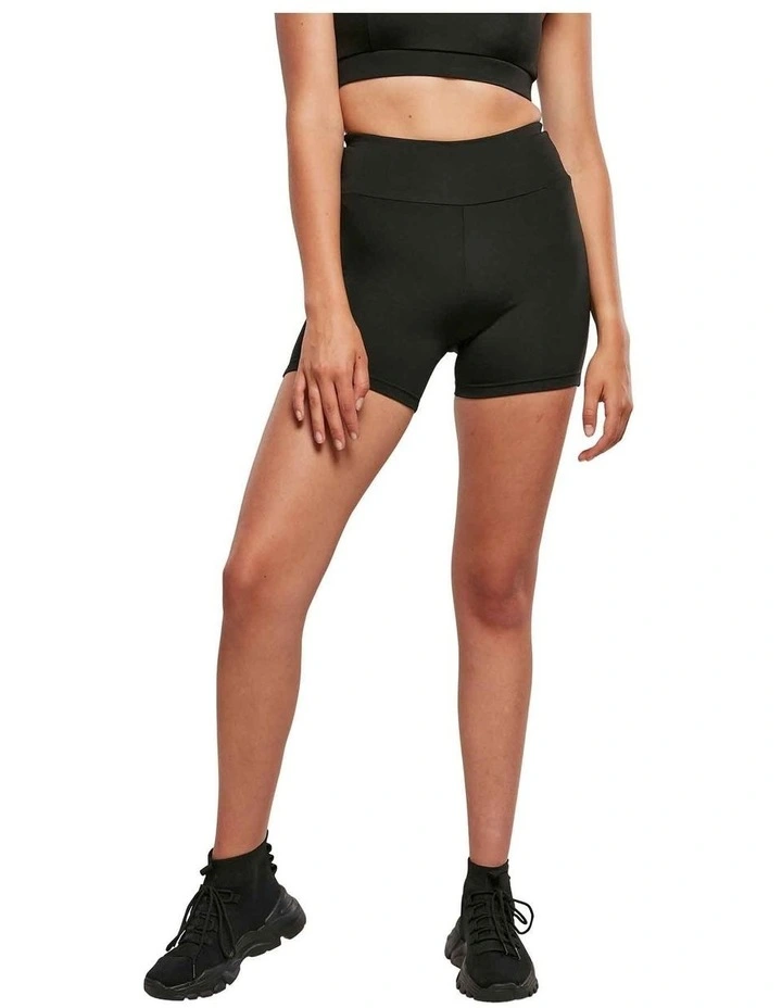 Recycled High Waist Cycle Shorts in Black