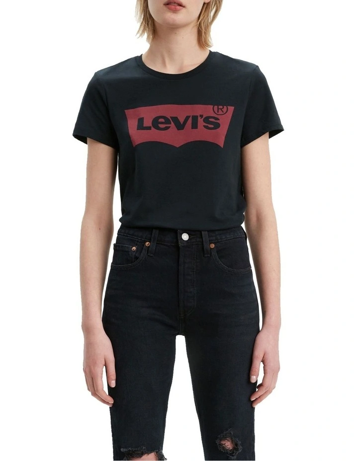 Perfect Logo Black Tee in Mineral Black