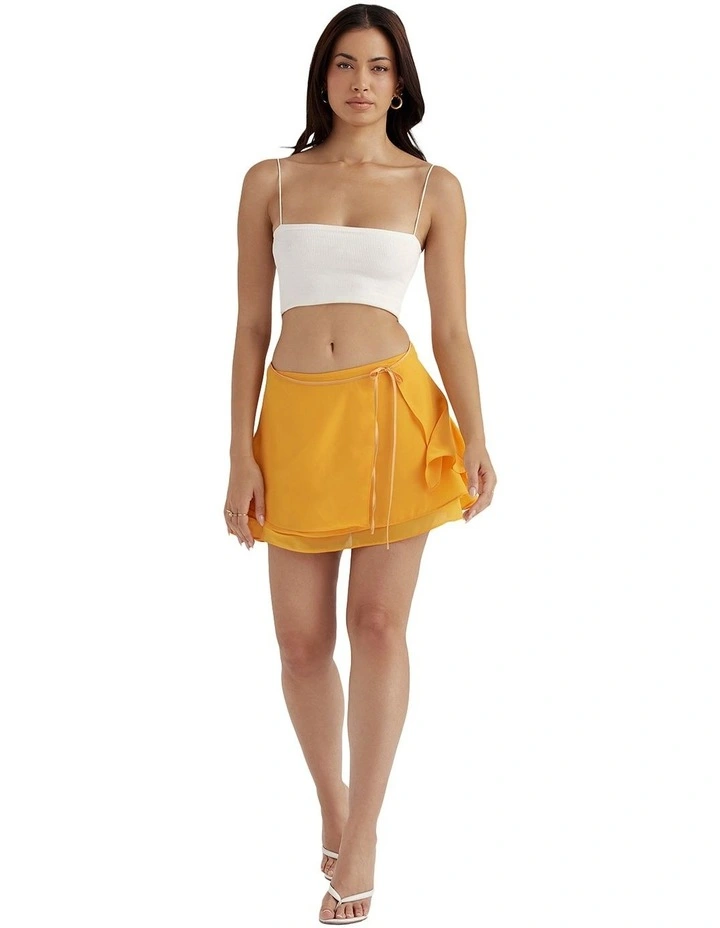 Clarice Floaty Layered Mini Skirt in Yellow